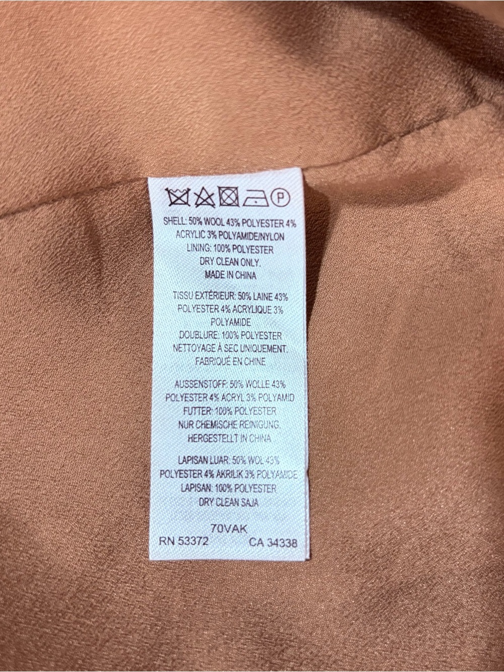 🍂FALL’26🔥 French Connection Camel Wool Blend Belted Trench Coat Sz. 4/Small - Picture 6 of 9